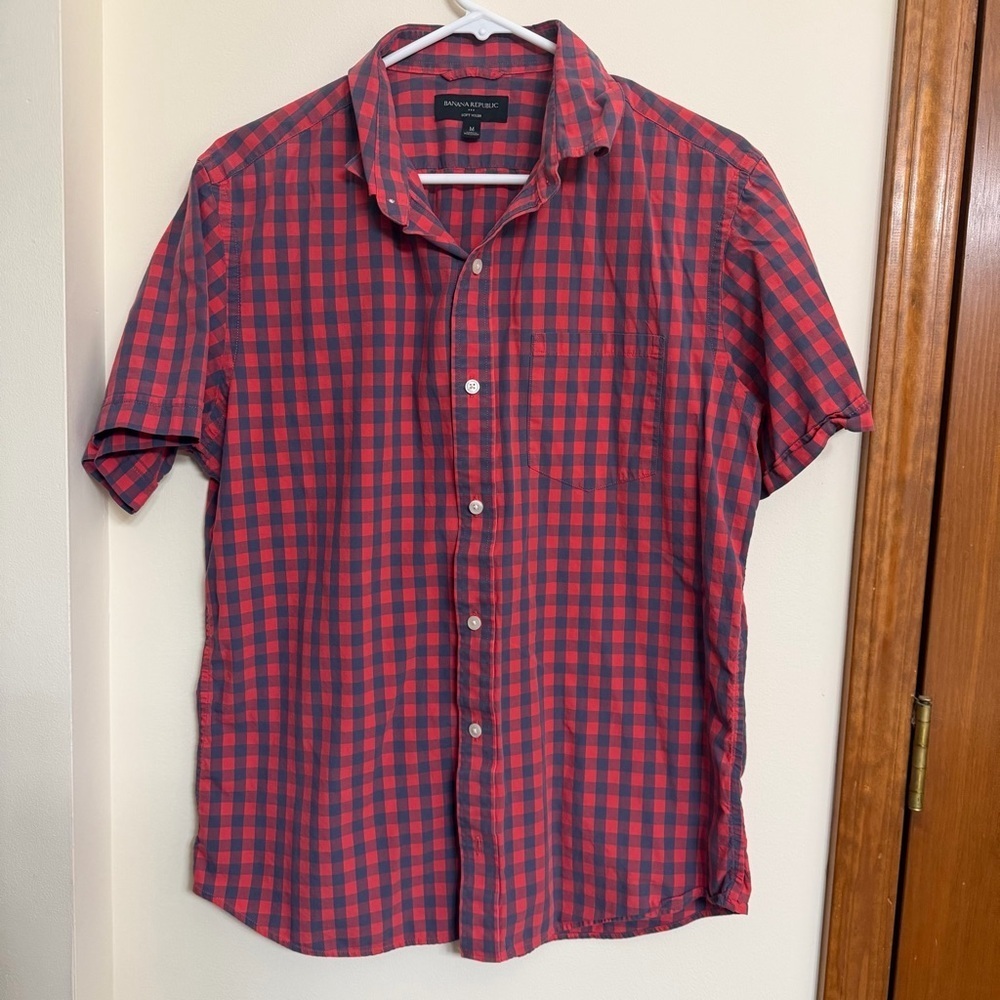 Banana Republic Red and Black Plaid Shirt